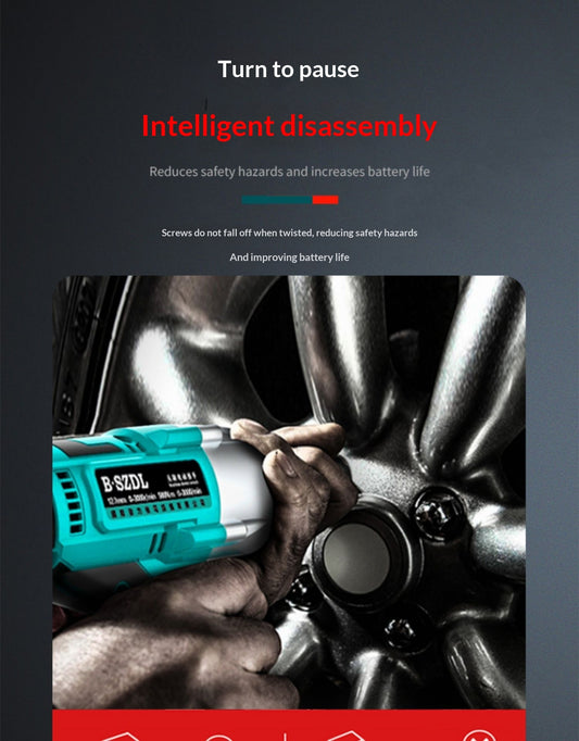 High-torque Cordless Brushless Electric Impact Wrench With Lithium Battery