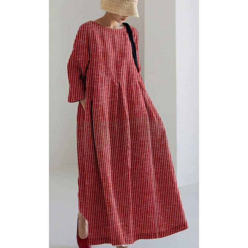 Womens Printed Midi Dress Beach Dress