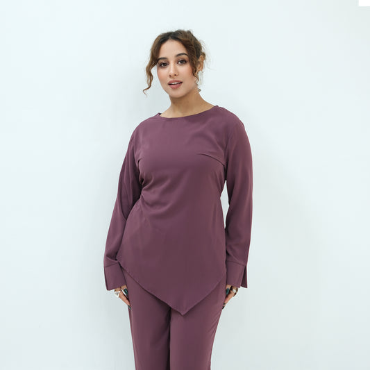 Casual Long-sleeve Top And Pants Two-piece Set