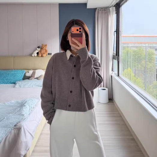 Stylish Minimalist Loose Fitting Casual Womens Long Sleeve Top