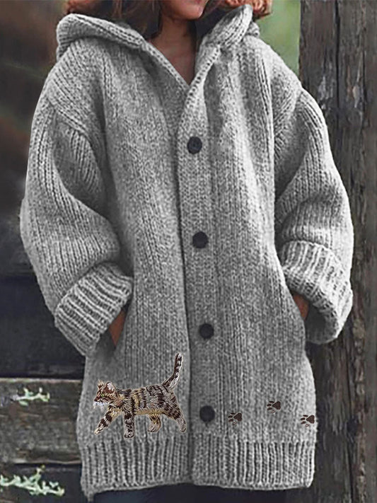 Womens 3D-printed Casual Hoodie Jacket